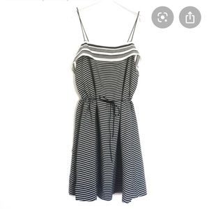 Madewell Striped Tie-waist Silk Dress